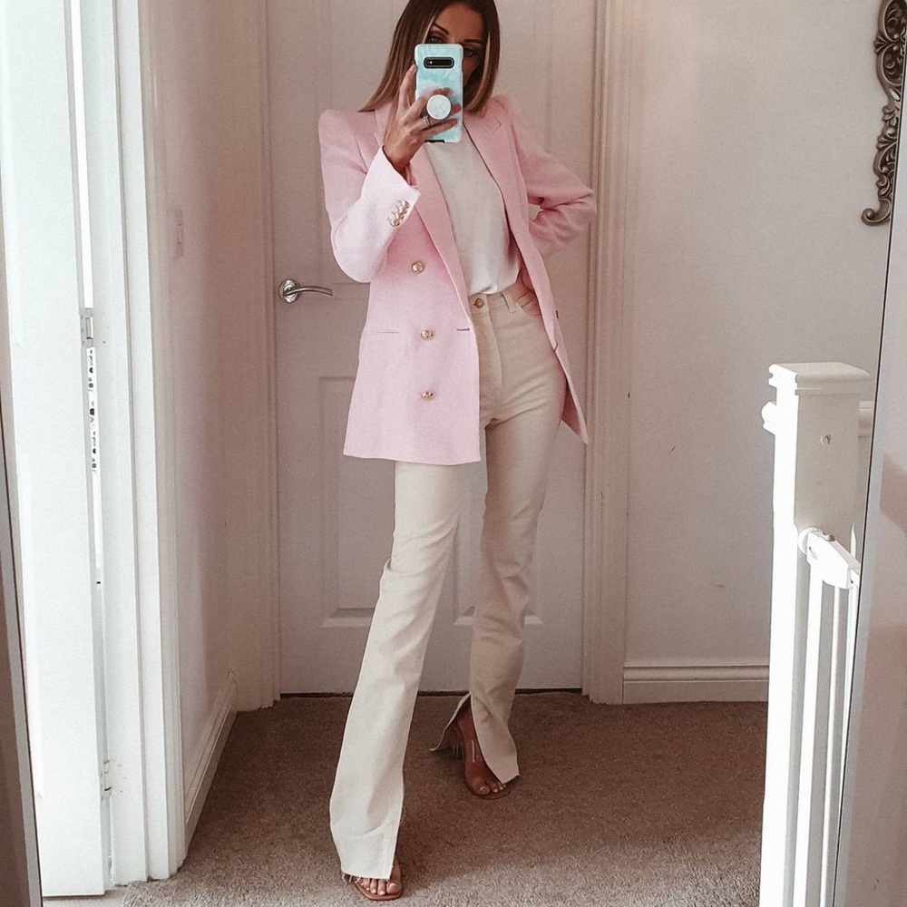 ✨BLOG FAV✨ NWT Zara Buttoned Textured Weave Blazer - Picture 10 of 13